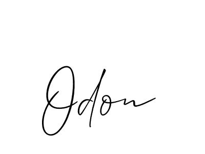 Use a signature maker to create a handwritten signature online. With this signature software, you can design (Allison_Script) your own signature for name Odon. Odon signature style 2 images and pictures png