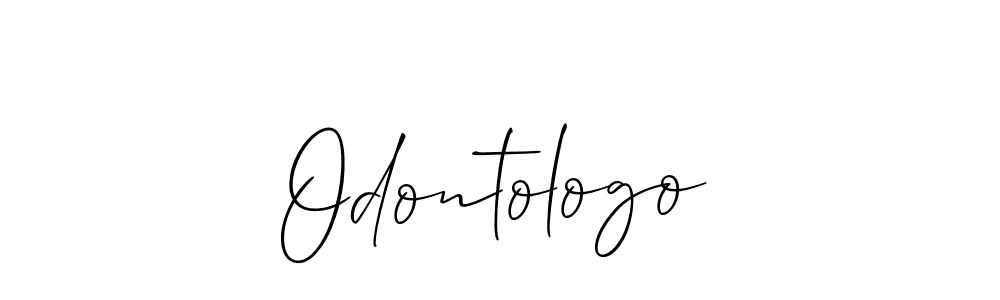 How to make Odontologo signature? Allison_Script is a professional autograph style. Create handwritten signature for Odontologo name. Odontologo signature style 2 images and pictures png