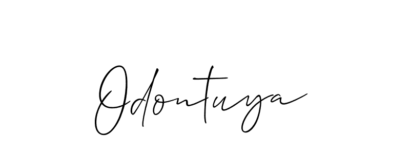 How to Draw Odontuya signature style? Allison_Script is a latest design signature styles for name Odontuya. Odontuya signature style 2 images and pictures png