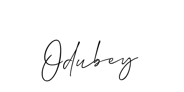 Design your own signature with our free online signature maker. With this signature software, you can create a handwritten (Allison_Script) signature for name Odubey. Odubey signature style 2 images and pictures png