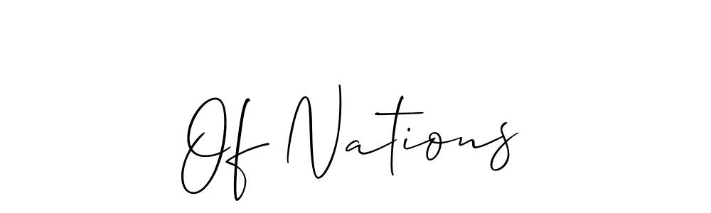Best and Professional Signature Style for Of Nations. Allison_Script Best Signature Style Collection. Of Nations signature style 2 images and pictures png