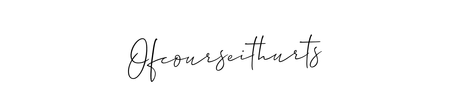 How to make Ofcourseithurts name signature. Use Allison_Script style for creating short signs online. This is the latest handwritten sign. Ofcourseithurts signature style 2 images and pictures png