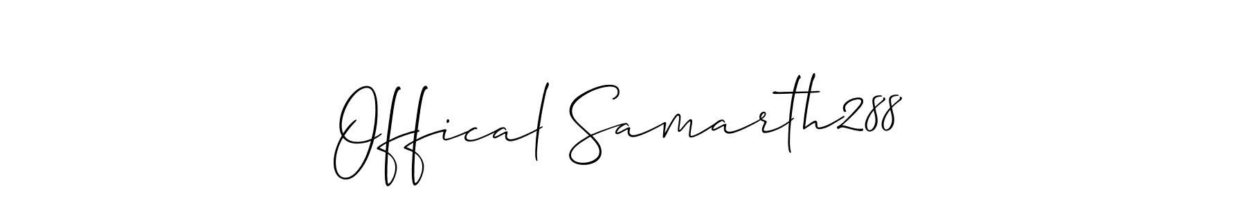 The best way (Allison_Script) to make a short signature is to pick only two or three words in your name. The name Offical Samarth288 include a total of six letters. For converting this name. Offical Samarth288 signature style 2 images and pictures png