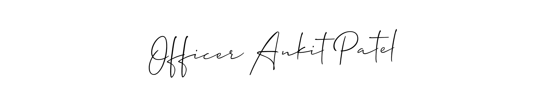 if you are searching for the best signature style for your name Officer Ankit Patel. so please give up your signature search. here we have designed multiple signature styles  using Allison_Script. Officer Ankit Patel signature style 2 images and pictures png