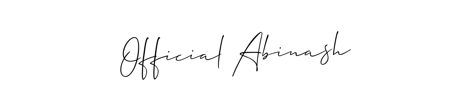 Make a beautiful signature design for name Official Abinash. With this signature (Allison_Script) style, you can create a handwritten signature for free. Official Abinash signature style 2 images and pictures png