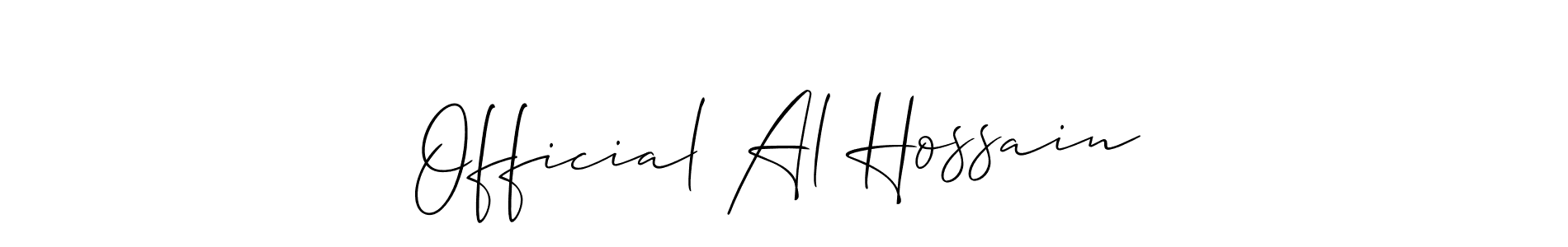 Also You can easily find your signature by using the search form. We will create Official Al Hossain name handwritten signature images for you free of cost using Allison_Script sign style. Official Al Hossain signature style 2 images and pictures png