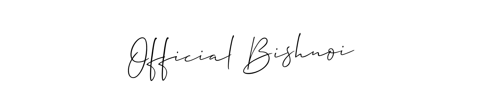 Similarly Allison_Script is the best handwritten signature design. Signature creator online .You can use it as an online autograph creator for name Official Bishnoi. Official Bishnoi signature style 2 images and pictures png