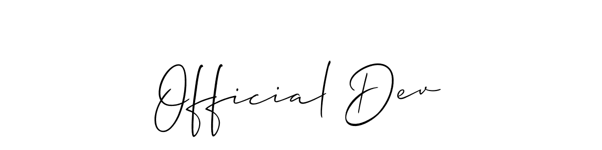 if you are searching for the best signature style for your name Official Dev. so please give up your signature search. here we have designed multiple signature styles  using Allison_Script. Official Dev signature style 2 images and pictures png