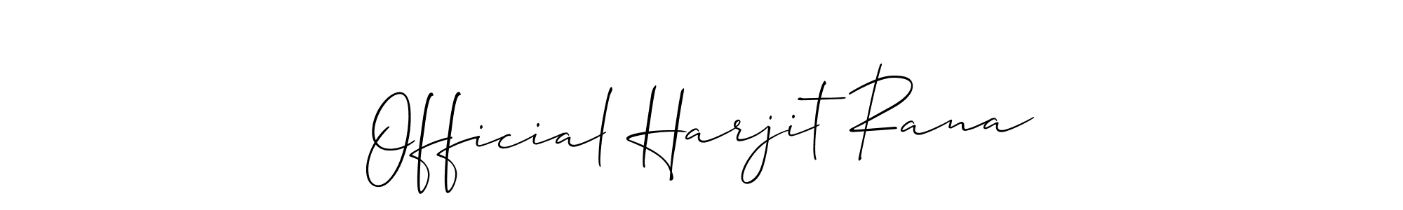 Use a signature maker to create a handwritten signature online. With this signature software, you can design (Allison_Script) your own signature for name Official Harjit Rana. Official Harjit Rana signature style 2 images and pictures png