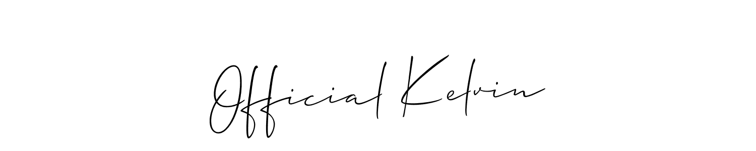 if you are searching for the best signature style for your name Official Kelvin. so please give up your signature search. here we have designed multiple signature styles  using Allison_Script. Official Kelvin signature style 2 images and pictures png