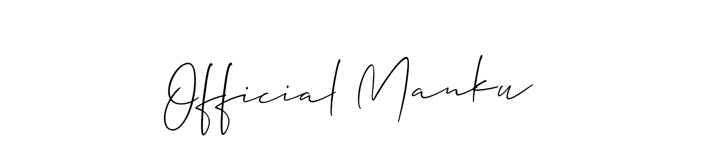 Use a signature maker to create a handwritten signature online. With this signature software, you can design (Allison_Script) your own signature for name Official Manku. Official Manku signature style 2 images and pictures png