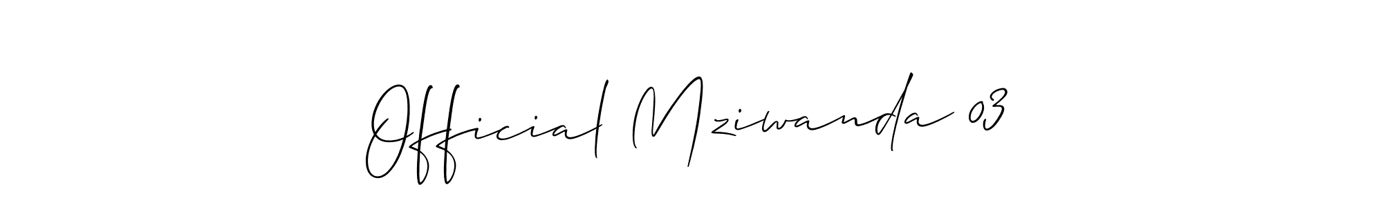 Allison_Script is a professional signature style that is perfect for those who want to add a touch of class to their signature. It is also a great choice for those who want to make their signature more unique. Get Official Mziwanda 03 name to fancy signature for free. Official Mziwanda 03 signature style 2 images and pictures png