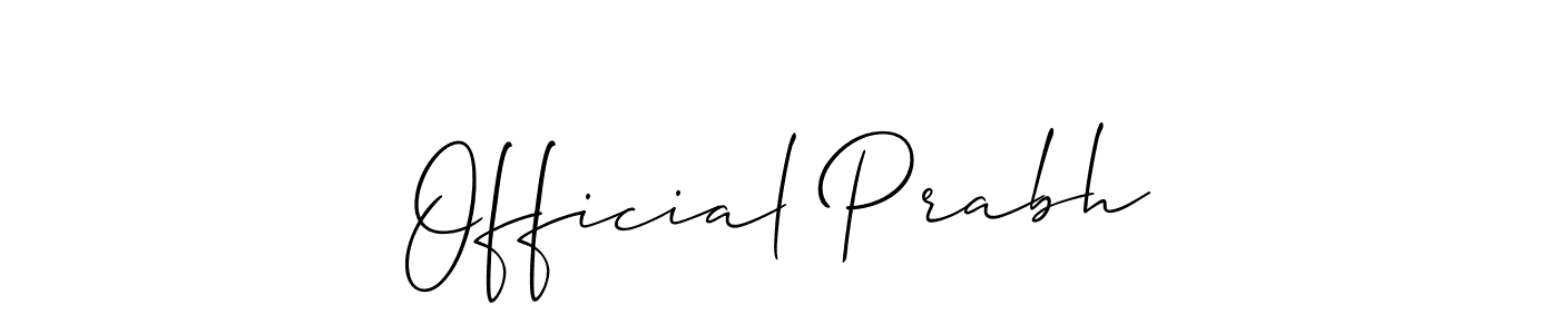 Design your own signature with our free online signature maker. With this signature software, you can create a handwritten (Allison_Script) signature for name Official Prabh. Official Prabh signature style 2 images and pictures png