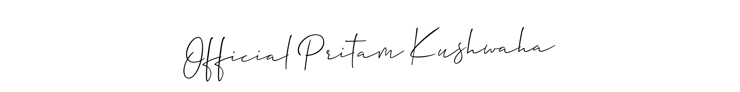 Make a beautiful signature design for name Official Pritam Kushwaha. With this signature (Allison_Script) style, you can create a handwritten signature for free. Official Pritam Kushwaha signature style 2 images and pictures png