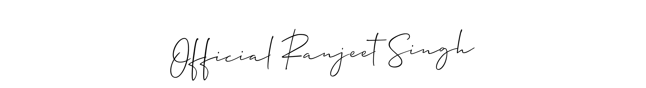Use a signature maker to create a handwritten signature online. With this signature software, you can design (Allison_Script) your own signature for name Official Ranjeet Singh. Official Ranjeet Singh signature style 2 images and pictures png