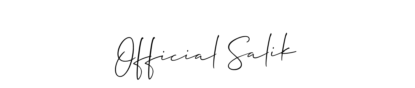 You should practise on your own different ways (Allison_Script) to write your name (Official Salik) in signature. don't let someone else do it for you. Official Salik signature style 2 images and pictures png