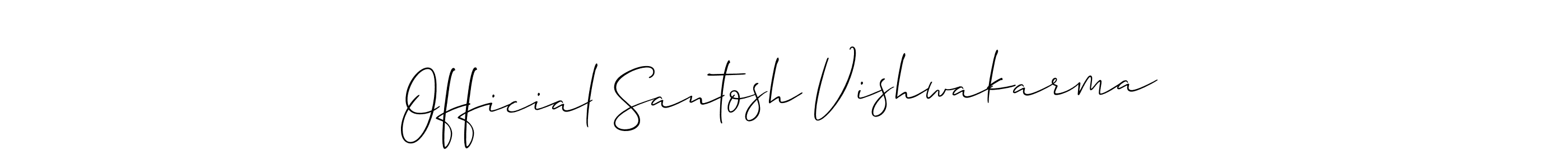 Similarly Allison_Script is the best handwritten signature design. Signature creator online .You can use it as an online autograph creator for name Official Santosh Vishwakarma. Official Santosh Vishwakarma signature style 2 images and pictures png