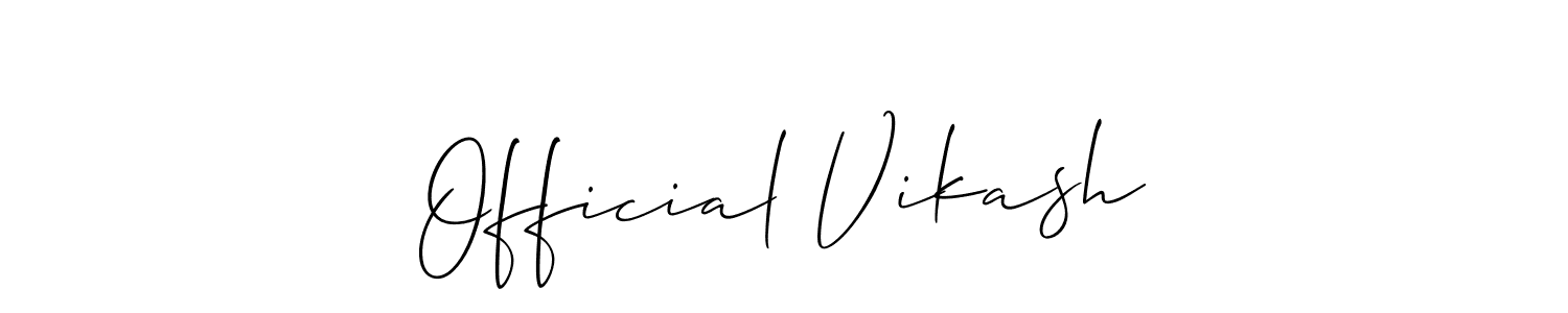 Official Vikash stylish signature style. Best Handwritten Sign (Allison_Script) for my name. Handwritten Signature Collection Ideas for my name Official Vikash. Official Vikash signature style 2 images and pictures png