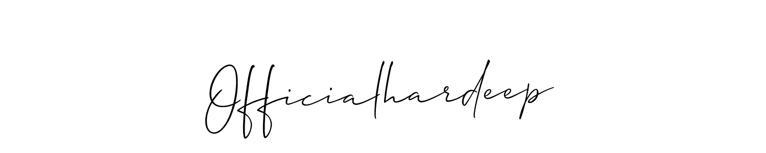 Make a short Officialhardeep signature style. Manage your documents anywhere anytime using Allison_Script. Create and add eSignatures, submit forms, share and send files easily. Officialhardeep signature style 2 images and pictures png