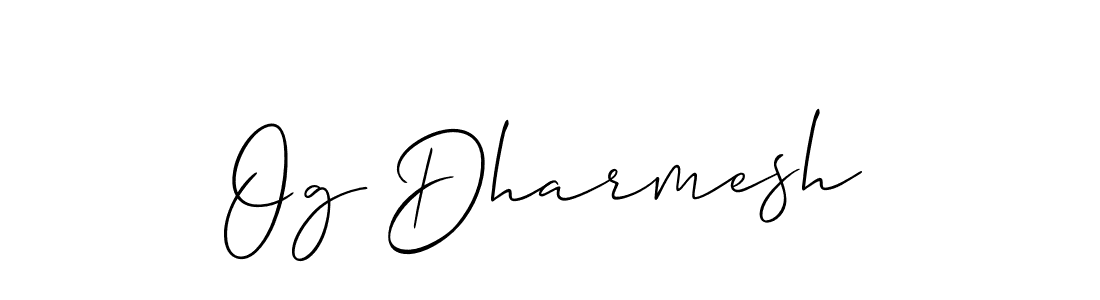 Use a signature maker to create a handwritten signature online. With this signature software, you can design (Allison_Script) your own signature for name Og Dharmesh. Og Dharmesh signature style 2 images and pictures png