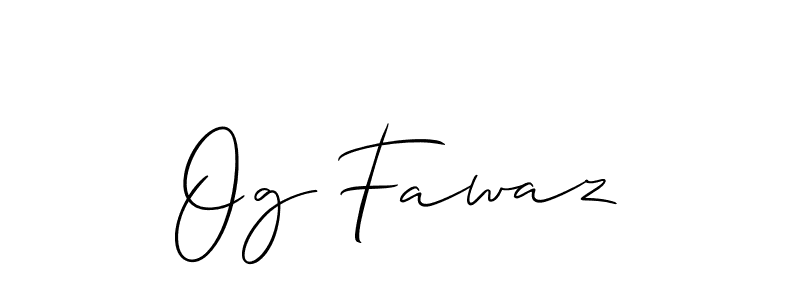 How to make Og Fawaz name signature. Use Allison_Script style for creating short signs online. This is the latest handwritten sign. Og Fawaz signature style 2 images and pictures png