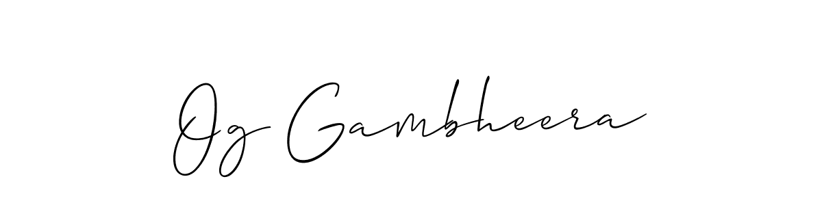How to Draw Og Gambheera signature style? Allison_Script is a latest design signature styles for name Og Gambheera. Og Gambheera signature style 2 images and pictures png