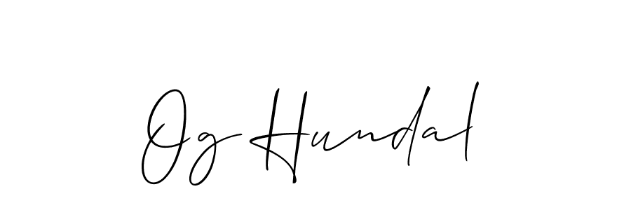 Make a short Og Hundal signature style. Manage your documents anywhere anytime using Allison_Script. Create and add eSignatures, submit forms, share and send files easily. Og Hundal signature style 2 images and pictures png