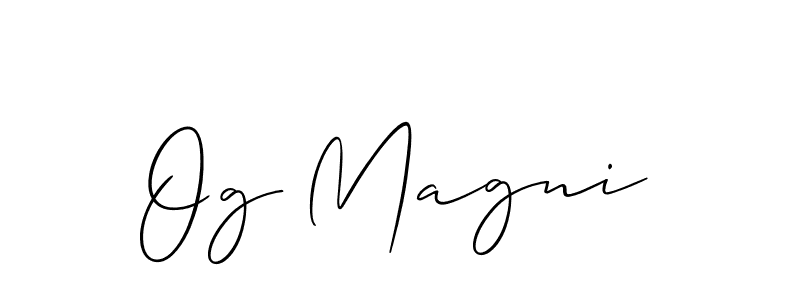 Also we have Og Magni name is the best signature style. Create professional handwritten signature collection using Allison_Script autograph style. Og Magni signature style 2 images and pictures png