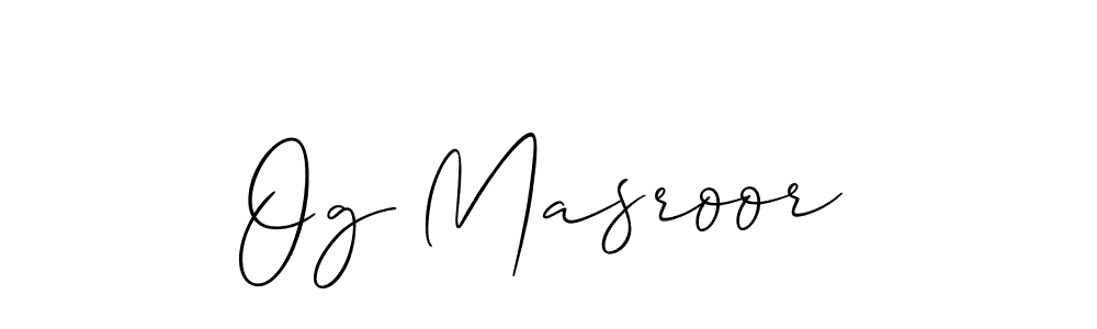 Make a short Og Masroor signature style. Manage your documents anywhere anytime using Allison_Script. Create and add eSignatures, submit forms, share and send files easily. Og Masroor signature style 2 images and pictures png