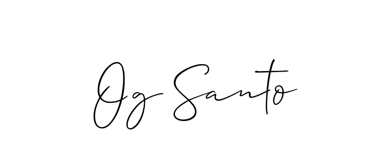 Use a signature maker to create a handwritten signature online. With this signature software, you can design (Allison_Script) your own signature for name Og Santo. Og Santo signature style 2 images and pictures png