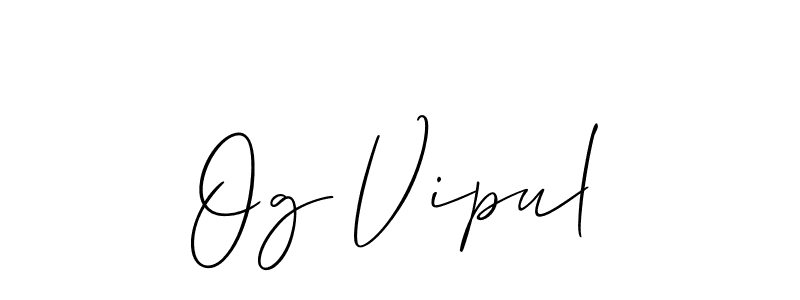 Create a beautiful signature design for name Og Vipul. With this signature (Allison_Script) fonts, you can make a handwritten signature for free. Og Vipul signature style 2 images and pictures png