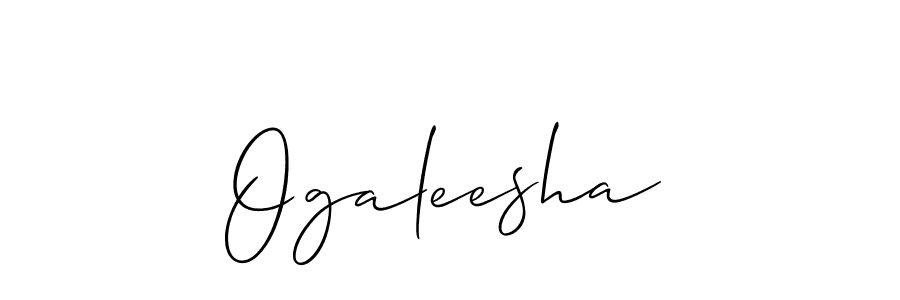 The best way (Allison_Script) to make a short signature is to pick only two or three words in your name. The name Ogaleesha include a total of six letters. For converting this name. Ogaleesha signature style 2 images and pictures png