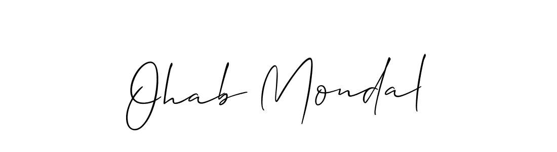 Also we have Ohab Mondal name is the best signature style. Create professional handwritten signature collection using Allison_Script autograph style. Ohab Mondal signature style 2 images and pictures png