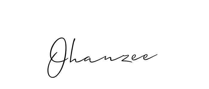 The best way (Allison_Script) to make a short signature is to pick only two or three words in your name. The name Ohanzee include a total of six letters. For converting this name. Ohanzee signature style 2 images and pictures png