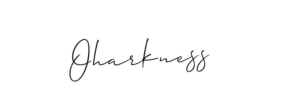 Allison_Script is a professional signature style that is perfect for those who want to add a touch of class to their signature. It is also a great choice for those who want to make their signature more unique. Get Oharkness name to fancy signature for free. Oharkness signature style 2 images and pictures png