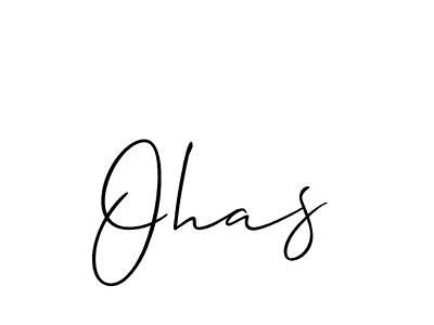 Design your own signature with our free online signature maker. With this signature software, you can create a handwritten (Allison_Script) signature for name Ohas. Ohas signature style 2 images and pictures png