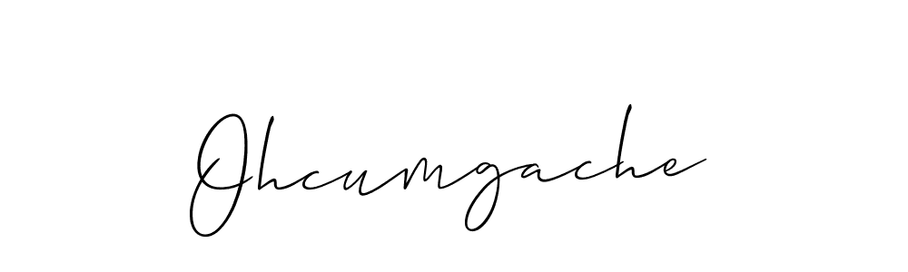 How to make Ohcumgache name signature. Use Allison_Script style for creating short signs online. This is the latest handwritten sign. Ohcumgache signature style 2 images and pictures png