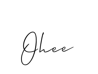 The best way (Allison_Script) to make a short signature is to pick only two or three words in your name. The name Ohee include a total of six letters. For converting this name. Ohee signature style 2 images and pictures png