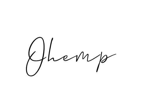 Use a signature maker to create a handwritten signature online. With this signature software, you can design (Allison_Script) your own signature for name Ohemp. Ohemp signature style 2 images and pictures png