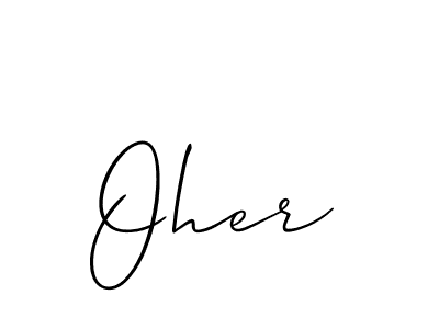 Create a beautiful signature design for name Oher. With this signature (Allison_Script) fonts, you can make a handwritten signature for free. Oher signature style 2 images and pictures png