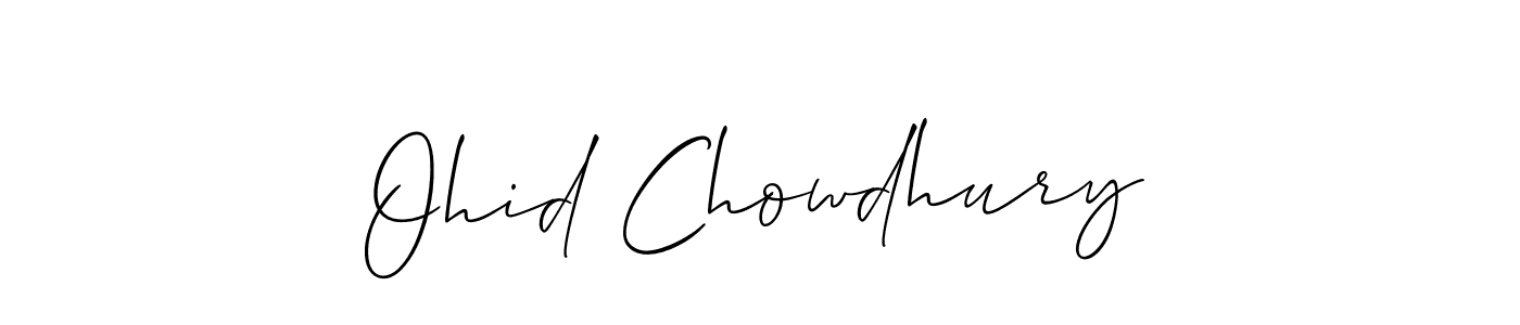 The best way (Allison_Script) to make a short signature is to pick only two or three words in your name. The name Ohid Chowdhury include a total of six letters. For converting this name. Ohid Chowdhury signature style 2 images and pictures png