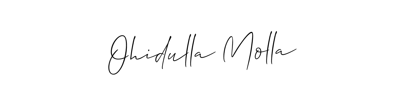 You can use this online signature creator to create a handwritten signature for the name Ohidulla Molla. This is the best online autograph maker. Ohidulla Molla signature style 2 images and pictures png