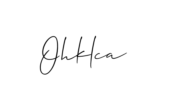 Make a short Ohklca signature style. Manage your documents anywhere anytime using Allison_Script. Create and add eSignatures, submit forms, share and send files easily. Ohklca signature style 2 images and pictures png