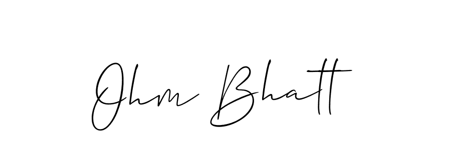 Also You can easily find your signature by using the search form. We will create Ohm Bhatt name handwritten signature images for you free of cost using Allison_Script sign style. Ohm Bhatt signature style 2 images and pictures png