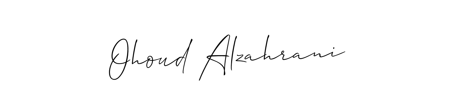 Use a signature maker to create a handwritten signature online. With this signature software, you can design (Allison_Script) your own signature for name Ohoud Alzahrani. Ohoud Alzahrani signature style 2 images and pictures png