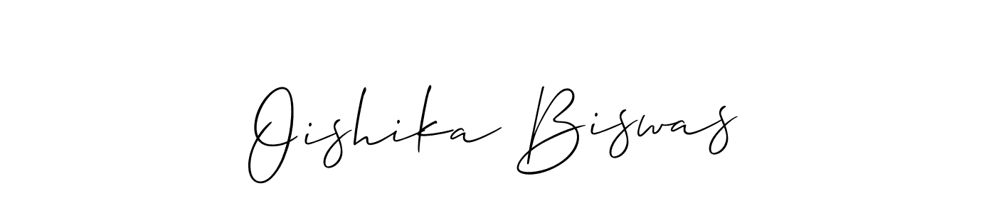 How to make Oishika Biswas signature? Allison_Script is a professional autograph style. Create handwritten signature for Oishika Biswas name. Oishika Biswas signature style 2 images and pictures png