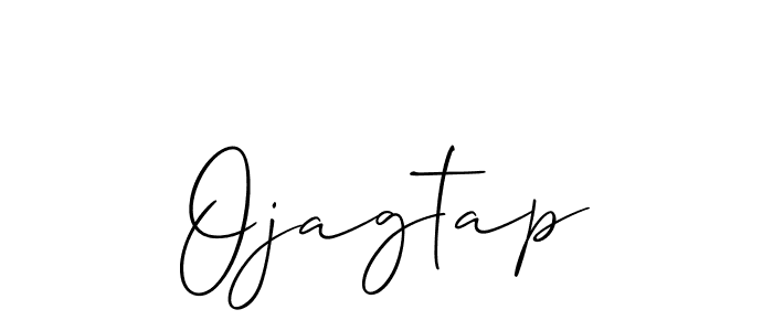 Allison_Script is a professional signature style that is perfect for those who want to add a touch of class to their signature. It is also a great choice for those who want to make their signature more unique. Get Ojagtap name to fancy signature for free. Ojagtap signature style 2 images and pictures png
