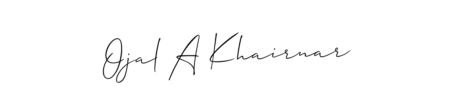 Use a signature maker to create a handwritten signature online. With this signature software, you can design (Allison_Script) your own signature for name Ojal A Khairnar. Ojal A Khairnar signature style 2 images and pictures png