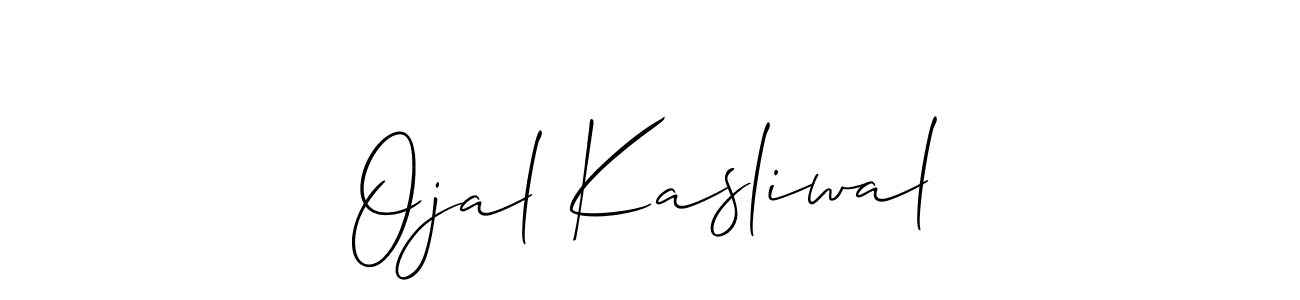 You should practise on your own different ways (Allison_Script) to write your name (Ojal Kasliwal) in signature. don't let someone else do it for you. Ojal Kasliwal signature style 2 images and pictures png
