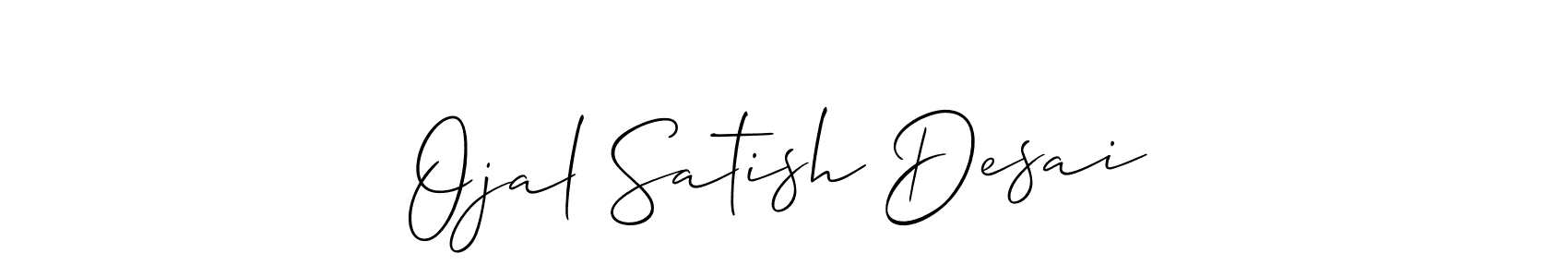 How to make Ojal Satish Desai name signature. Use Allison_Script style for creating short signs online. This is the latest handwritten sign. Ojal Satish Desai signature style 2 images and pictures png